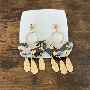 Clay/Metal Dangle Earrings